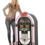 Jukebox Rockola Tocadiscos (Reproductor memoria USB, SD, AUX CD, radio AM/FM) - Imagen 7