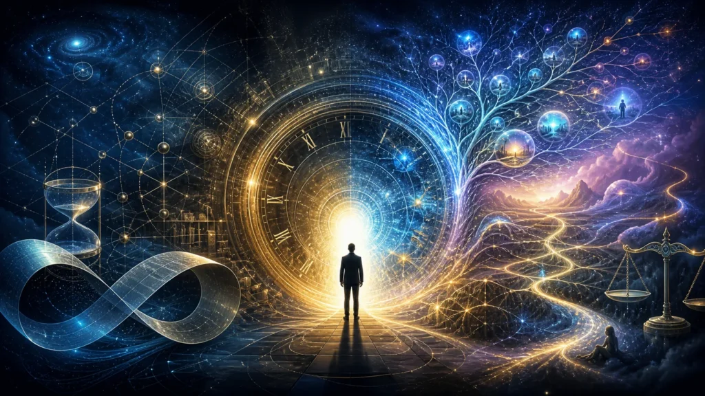 Time, reality, consciousness and freedom in the face of multiple futures