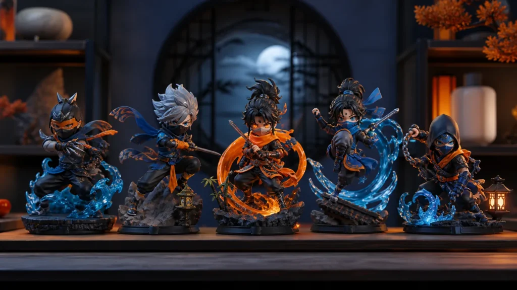 Colección de figuras originales de ninjas inspiradas en el anime